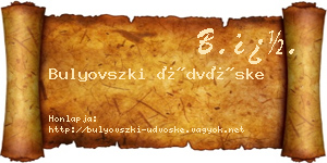 Bulyovszki Üdvöske névjegykártya